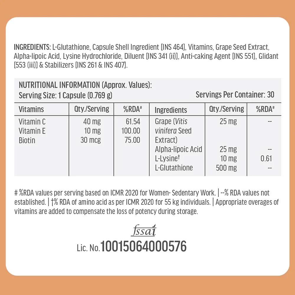 HealthKart HK Vitals Glutathione, 30 capsules