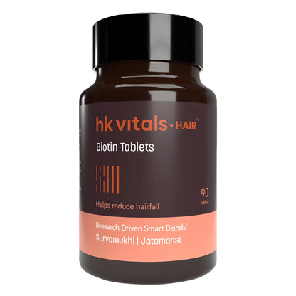 HK Vitals Biotin Tablets - 90 Tablets for Hair Skin and Nail Health