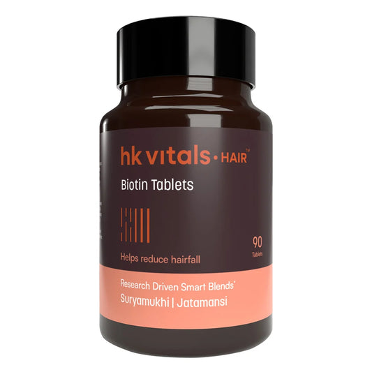 HK Vitals Biotin Tablets - 90 Tablets for Hair Skin and Nail Health
