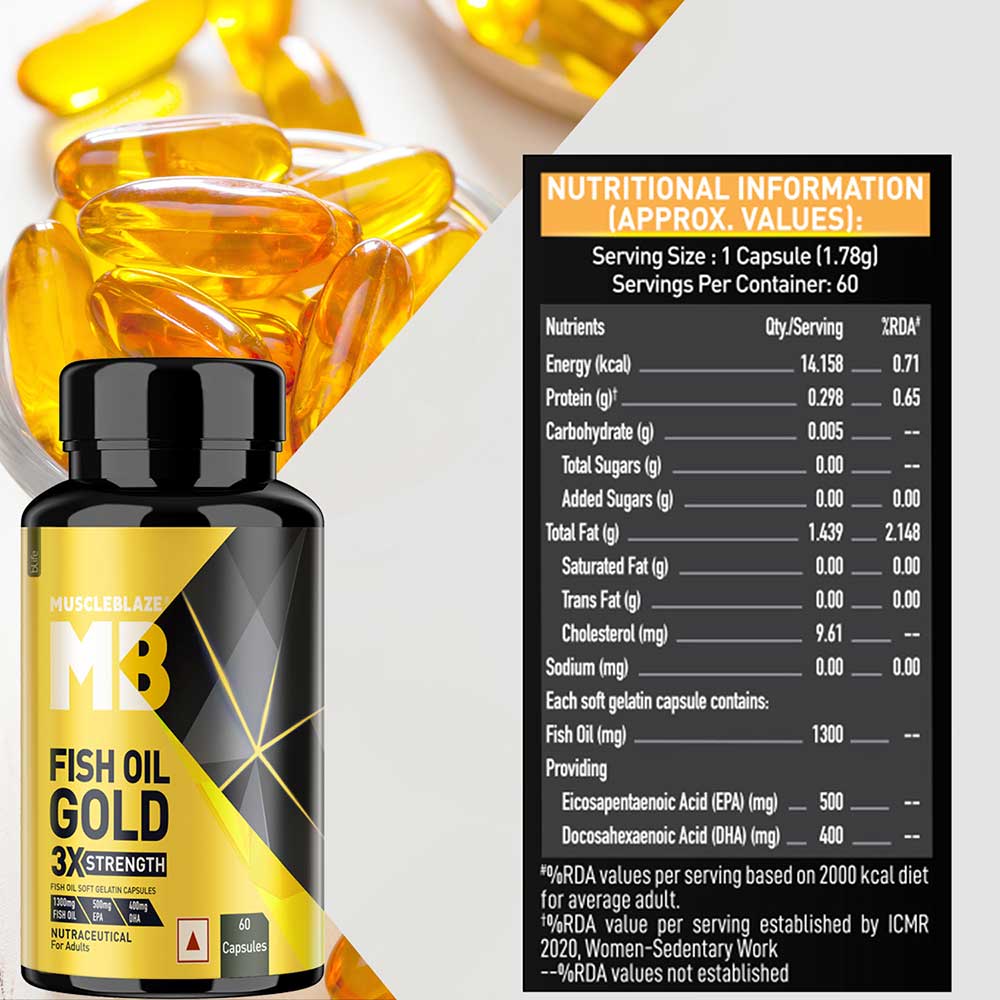 Omega 3 Fish Oil Gold 3x Triple Strength (EPA & DHA)